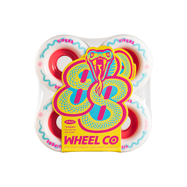 70mm Viper Pro Freeride Longboard Wheels. Packaged View.